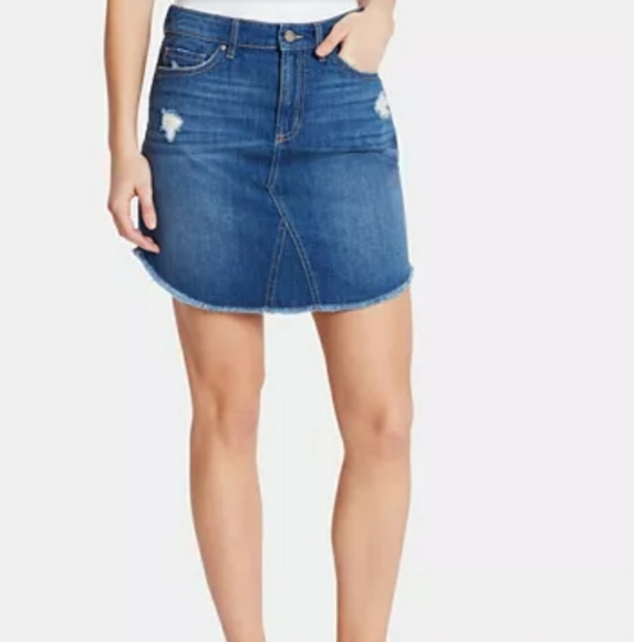 William Rast Dresses & Skirts - William Rast Joey Frayed Hem Cotton Denim mini Skirt 25 Distressed NWT
